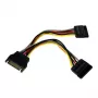 StarTech.com 6-tolline SATA-toite Y-hargnemiskaabli adapter – isane/emane, SATA 15-pin, 2 x SATA 15-pin, 0,15 m, isane, emane, sirge