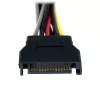 StarTech.com 6-tolline SATA-toite Y-hargnemiskaabli adapter – isane/emane, SATA 15-pin, 2 x SATA 15-pin, 0,15 m, isane, emane, sirge