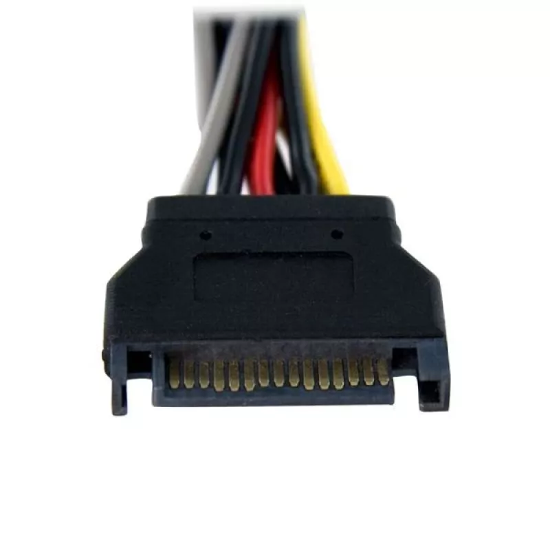 StarTech.com 6-tolline SATA-toite Y-hargnemiskaabli adapter – isane/emane, SATA 15-pin, 2 x SATA 15-pin, 0,15 m, isane, emane, sirge