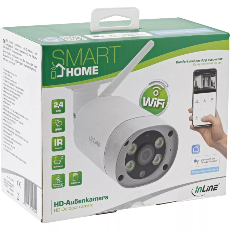 InLine ultraheli difuusor, ümbritsev valgus, ühilduv Google Home ja Amazon Alexaga