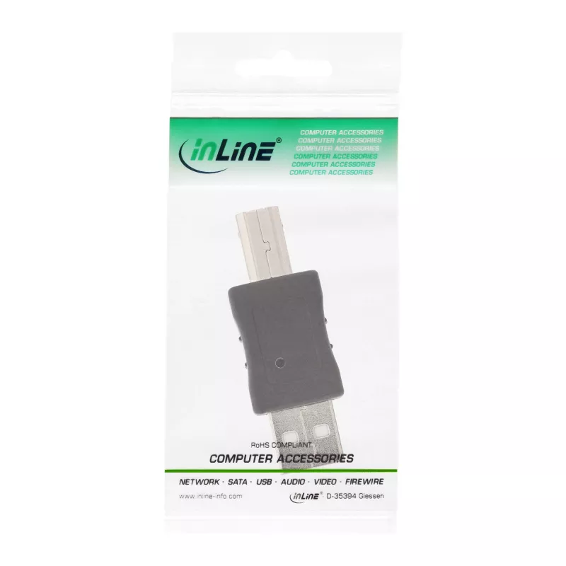 USB 2.0 adapter, tüüp A-pistik / tüüp B-pistik, InLine 33443A