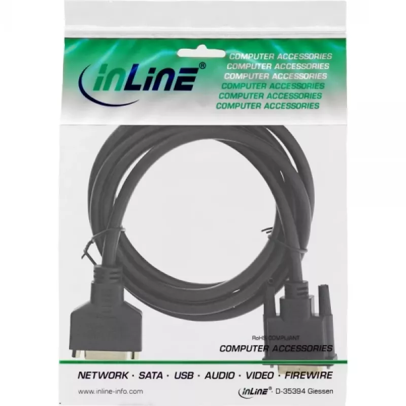 InLine DVI-D kaabel Premium 24+1 isane emasele Dual Link kullatud 2 m