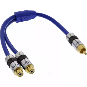 InLine RCA Y-kaabel Premium 1x RCA isane / 2x RCA emane 0,25 m