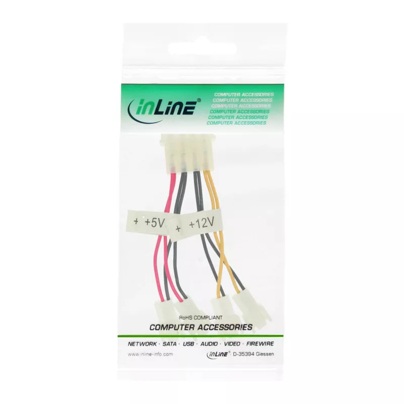InLine Ventilaatori Adapterkaabel 2x 12V ja 2x 5V 4 Ventilaatorile 33005B