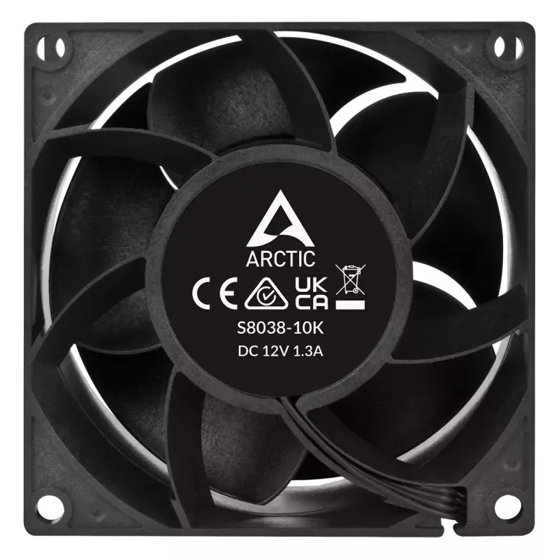 Ventilaator ARCTIC S8038-10K 80 mm 102 cfm kahe kuullaagriga must