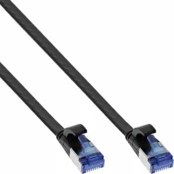 InLine lame patch-kaabel, U/FTP, Cat.6A, TPE halogeenivaba, must, 2m