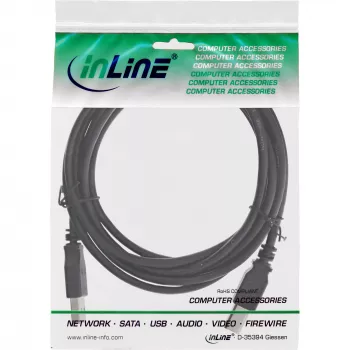 InLine USB 2.0 kaabel A-pistik / B-pistik must 3 m