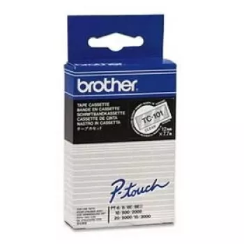 Brother TC101 sildilint 12 mm, must läbipaistval