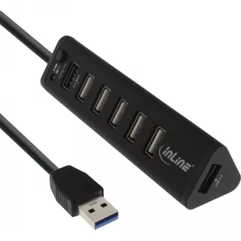 USB-jaotur InLine Smart Hub 7 pordiga USB 3.0 ja 2.0 ning kiirlaadimispordiga