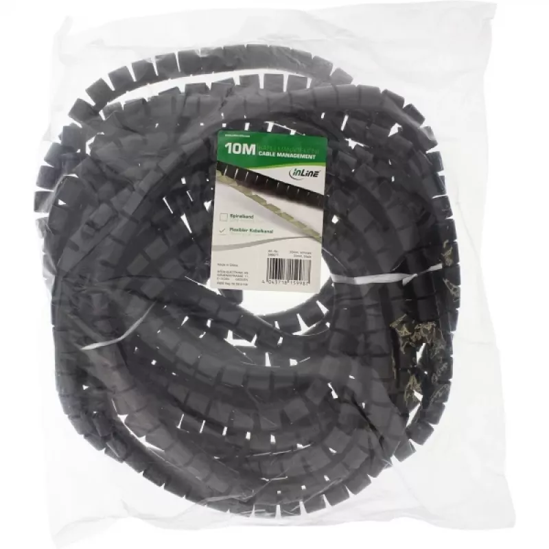 Painduv kaablikanal InLine 59947T 10 m must 20 mm