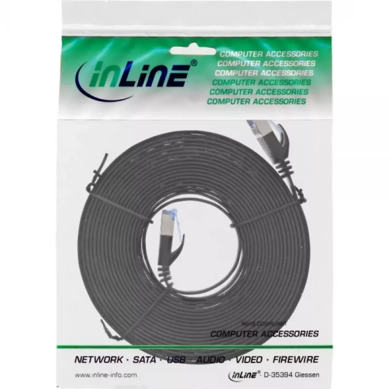 InLine lame ühenduskaabel, U/FTP, Cat.6A, must, 5m