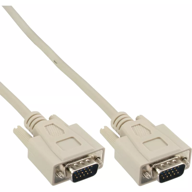 VGA-kaabel 15 kontaktiga HD isane/isane beež 10m InLine 17712E