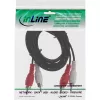 InLine helikaabel 2x RCA M/M 5m must isane kullatud