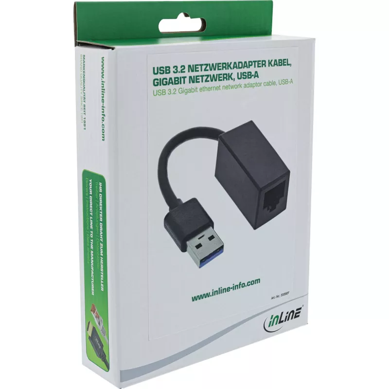 InLine USB 3.2 Gigabit Etherneti võrguadapteri kaabel, USB-A