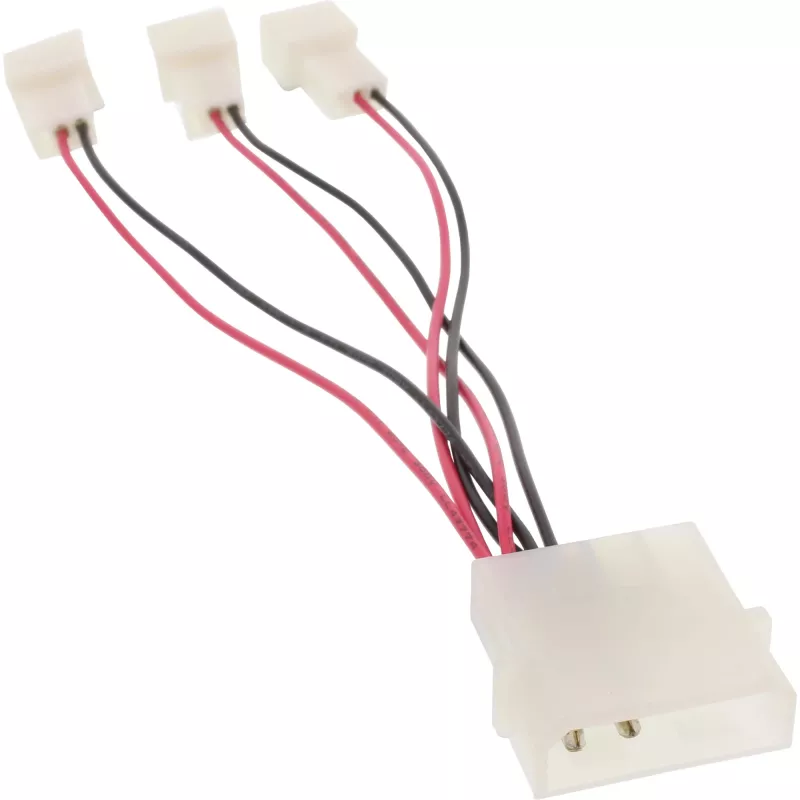 InLine arvuti ventilaatori adapterkaabel 12 V / 5 V kuni 3 ventilaatorile 33005A