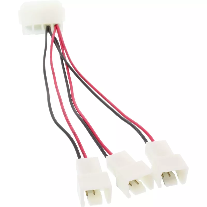 InLine arvuti ventilaatori adapterkaabel 12 V / 5 V kuni 3 ventilaatorile 33005A