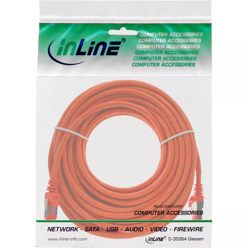 InLine patch-kaabel S/FTP PiMF Cat.6 250MHz PVC vask oranž 10m