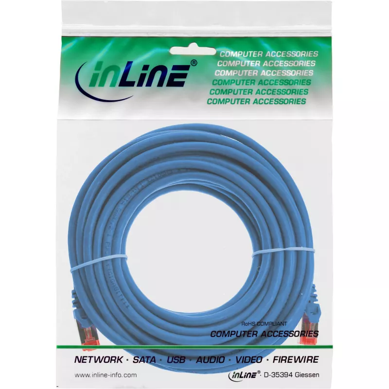 InLine patch-kaabel S/FTP PiMF Cat.6 250MHz PVC vask sinine 10m