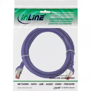 InLine patch-kaabel S/FTP PiMF Cat.6 250MHz PVC vask lilla 0,3m