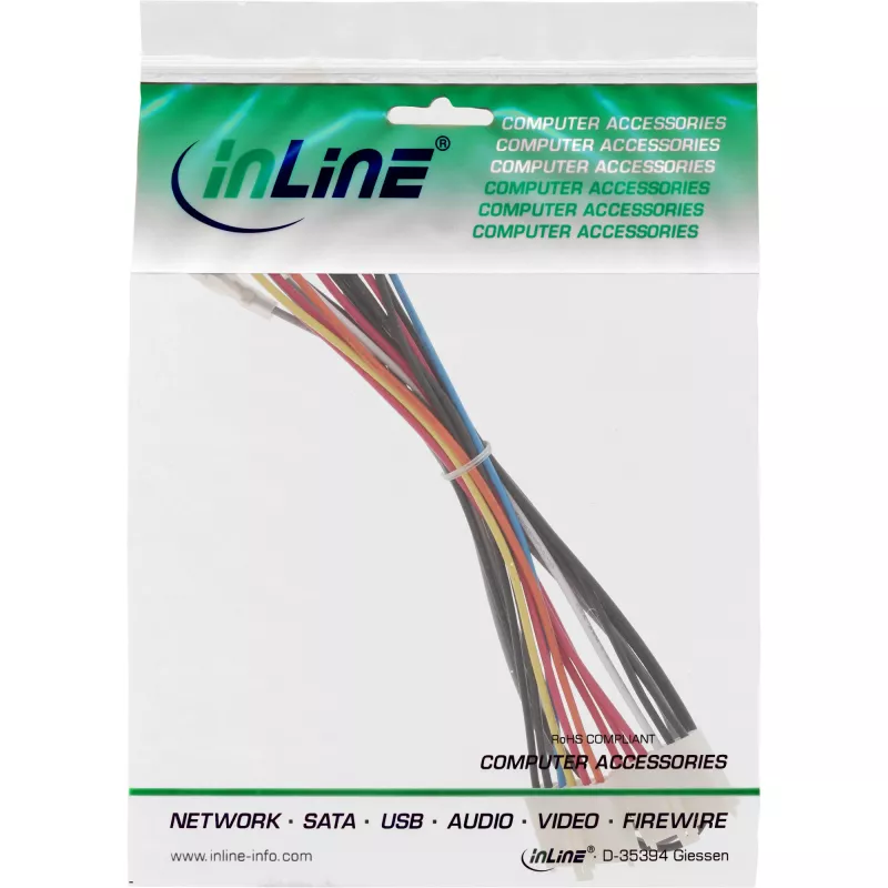 InLine sisemine toiteadapter 20 kontaktiga ATX-NT P8/P9 AT plaadile + lüliti 20/0,80m