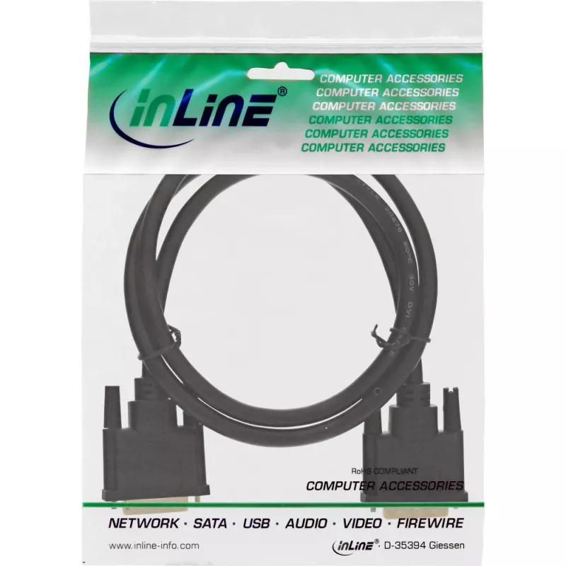 InLine DVI-D kaabel, Premium, 24+1 M/M, Dual Link, kullatud, 2m