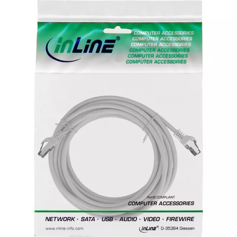 InLine ühenduskaabel, S/FTP (PiMf), Cat.8.1, 2000 MHz, halogeenivaba, hall, 15 m
