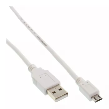 InLine Micro USB 2.0 kaabel USB Type A-pistik / Micro-B-pistik, valge, 0,5m