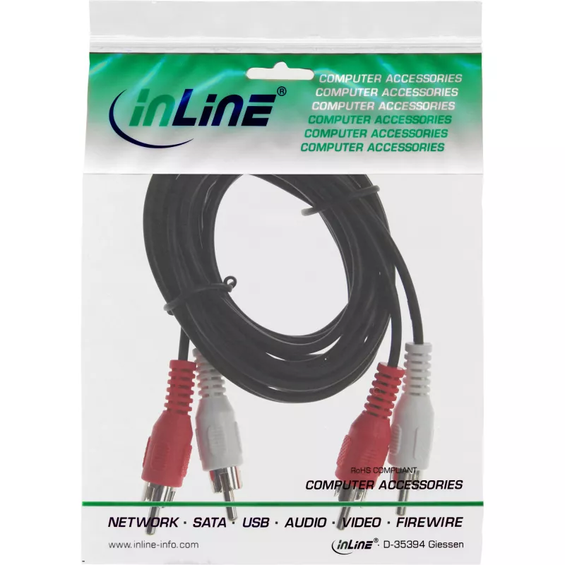 InLine helikaabel 2x RCA M/M 3m InLine 89938A