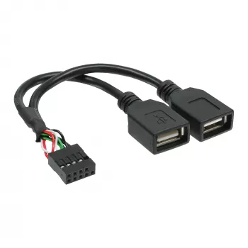 InLine USB 2.0 adapterkaabel sisemine 2x USB A-tüüpi emane / emaplaadi pesa