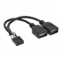 InLine USB 2.0 adapterkaabel sisemine 2x USB A-tüüpi emane / emaplaadi pesa