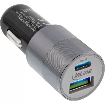 InLine USB-autolaadur toiteadapter Quick Charge 3.0, must