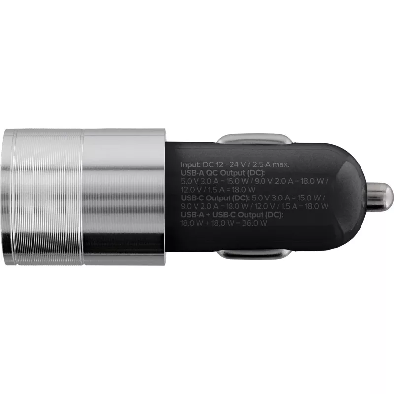 InLine USB-autolaadur toiteadapter Quick Charge 3.0, must