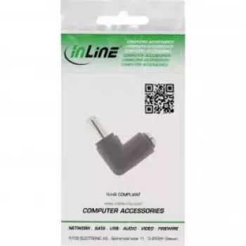 InLine DC-adapter 5,5x2,1 mm isane/emane nurgeline pistik universaalne must
