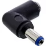 InLine DC-adapter 5,5x2,1 mm isane/emane nurgeline pistik universaalne must