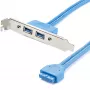 StarTech.com 2 pordiga USB 3.0 A emane pesaplaadi adapter, IDC, USB 3.2 Gen 1 (3.1 Gen 1), sinine, roostevaba teras, 0,5 m, CE, REACH, 500 mm
