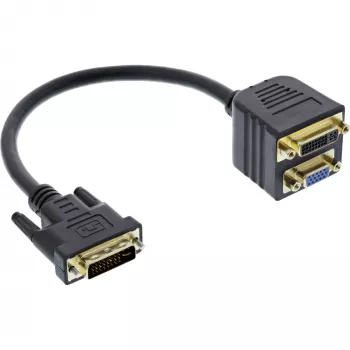DVI-I adapterkaabel InLine 17301 DVI-I isane / DVI-I emane + S-VGA emane