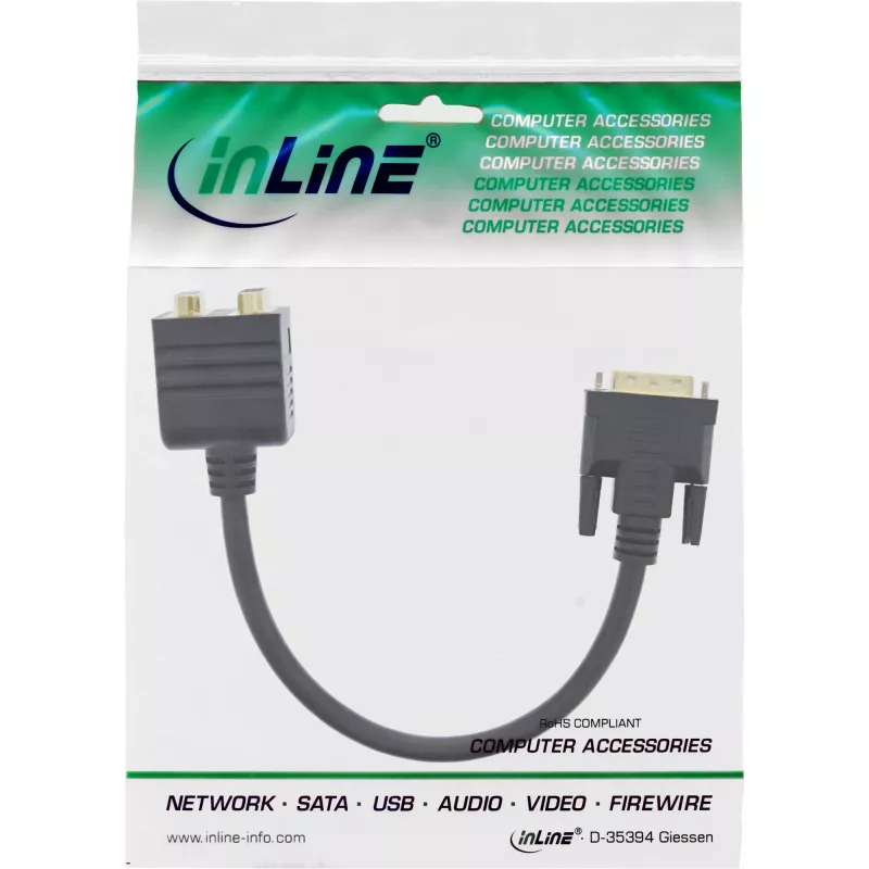 DVI-I adapterkaabel InLine 17301 DVI-I isane / DVI-I emane + S-VGA emane