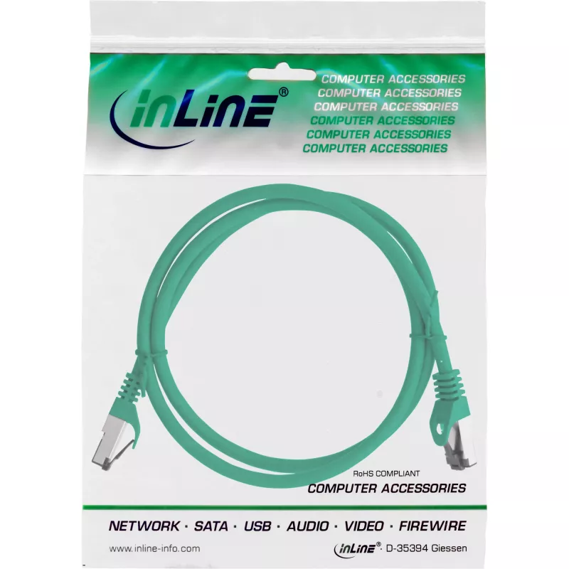 InLine ühenduskaabel, S/FTP (PiMf), Cat.8.1, 2000 MHz, halogeenivaba, roheline, 2 m