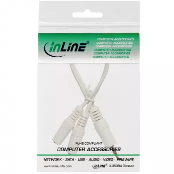 InLine Stereo Y-kaabel 3,5 mm stereopistik kahele 3,5 mm stereopesale valge/kuldne, 0,1 m