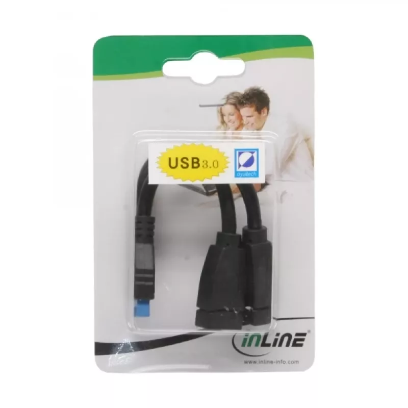 InLine USB 3.0 adapterkaabel sisemine 2x USB A-tüüpi emane / emaplaadi päis
