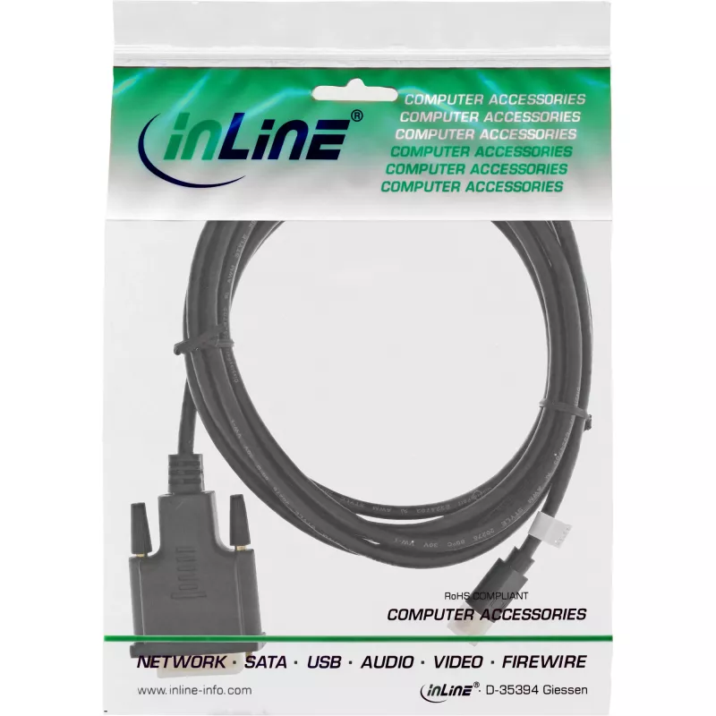InLine Mini DisplayPort isane DVI-D 24+1 isasele kaabel, must/kuldne, 0.5 m