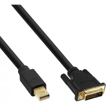 InLine Mini DisplayPort isane DVI-D 24+1 isasele kaabel, must/kuldne, 1,5 m