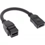 InLine HDMI Keystone adapterkaabel 4K/60Hz, HDMI A-pesa/emane, must, 0,2 m