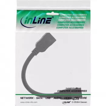 InLine HDMI Keystone adapterkaabel 4K/60Hz, HDMI A-pesa/emane, must, 0,2 m