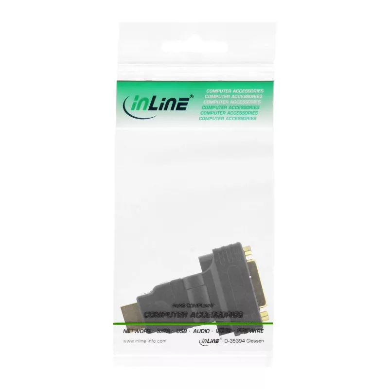 InLine HDMI–DVI-adapter, HDMI-isane / 24+1-emane, 180° nurga all, kullatud