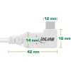 InLine USB4 kaabel, USB-C, üks ots nurgeline, PD 240W, 8K60Hz, TPE, valge, 2m
