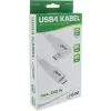 InLine USB4 kaabel, USB-C, üks ots nurgeline, PD 240W, 8K60Hz, TPE, valge, 2m