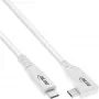InLine USB4 kaabel, USB-C, üks külg nurgaga, PD 240W, 8K60Hz, TPE, valge, 1,5 m