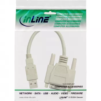 USB-adapterkaabel USB Type A-pistik DB15 emane InLine 33101