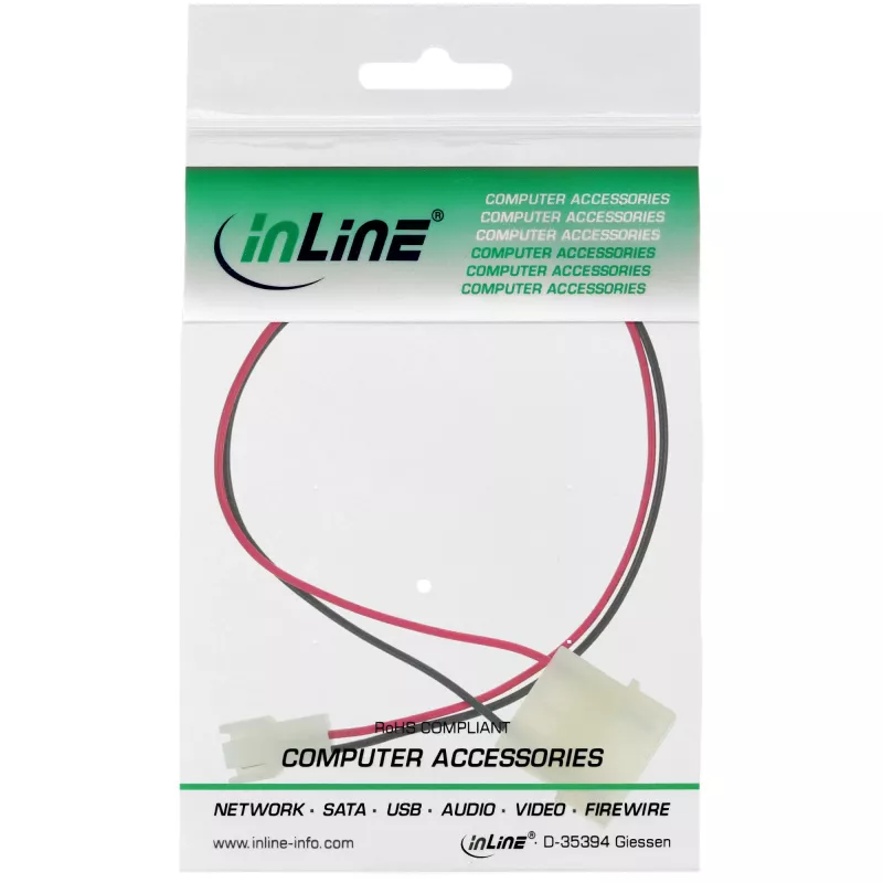 InLine'i ventilaatori pinge adapterkaabel 12 V / 7 V 0,3 m